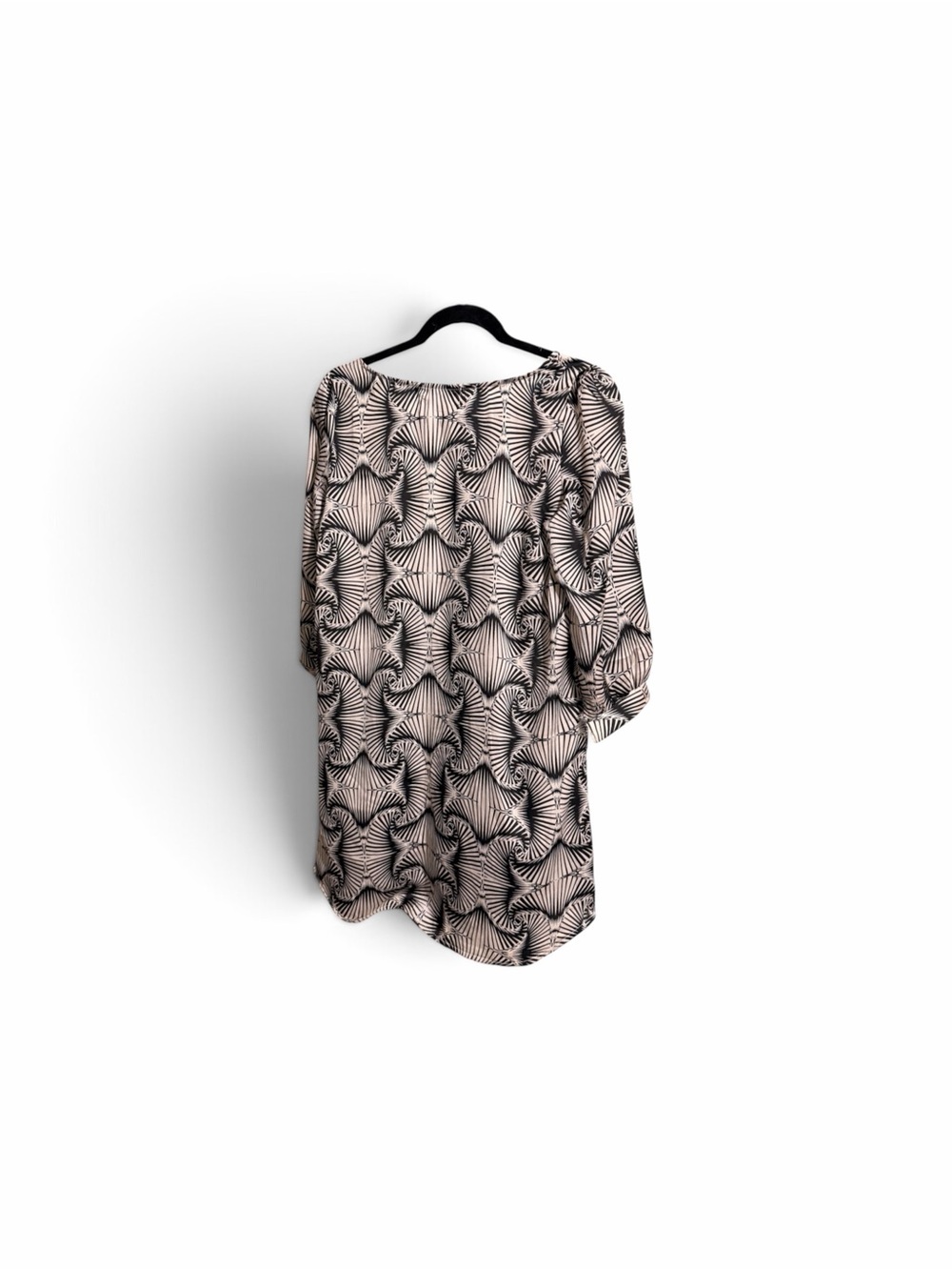 fab'rik Black & Cream Geometric tunic blouse